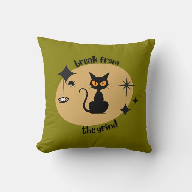 Almofada Travesseiro de Halloween de Meados do Século (Frente)