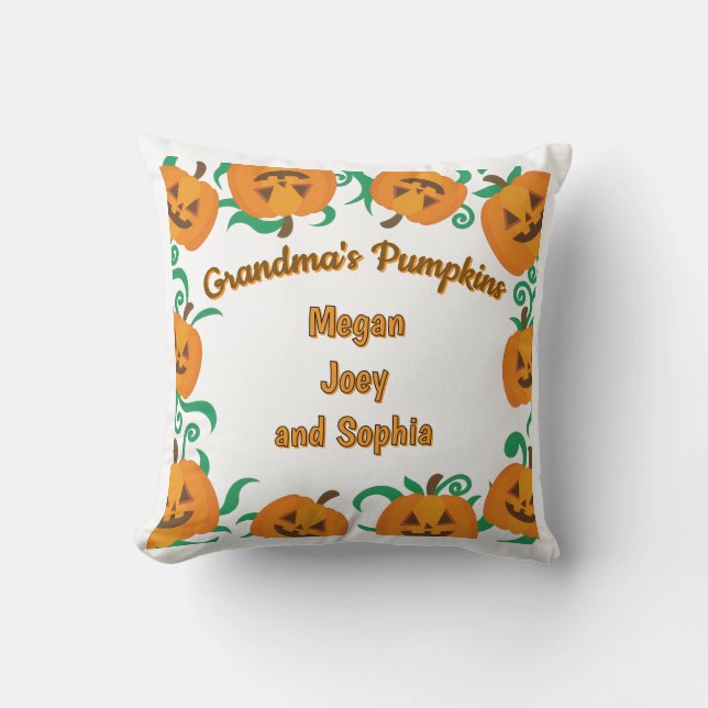 Almofada Travesseiro de Halloween de Pumpkins personalizado (Frente)
