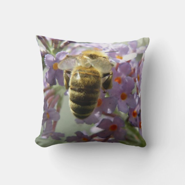 Almofada Travesseiro de Honeybee e Buddleia (Frente)