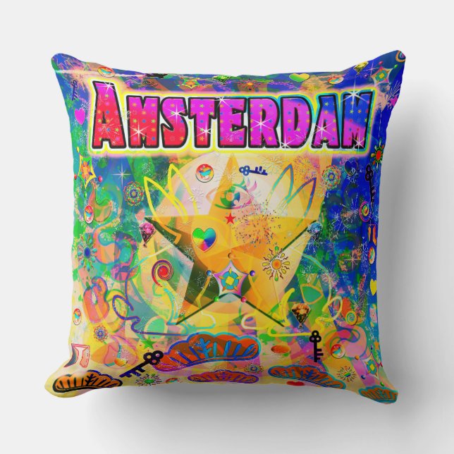 Almofada Travesseiro de Hora da Época de Amsterdã (Frente)