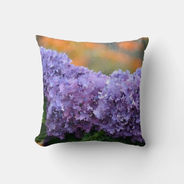 Almofada Travesseiro de Hydrangea impressionista (Frente)