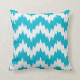 Almofada Travesseiro de Ikat Chevron do Aqua