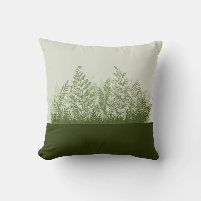 Almofada Travesseiro de Ilustração Botânica de Planta (Frente)