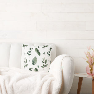 ALMOFADA TRAVESSEIRO DE IMPRESSÃO BOTÂNICO BRANCO LUXE VERD