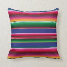 Travesseiro de Impressão de Serape Mexicano Feliz