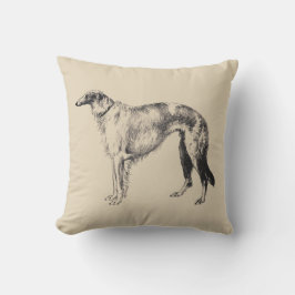 Almofada Travesseiro de impressão vintage Borzoi Martynow