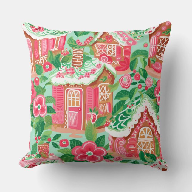 Almofada Travesseiro de inverno com floco de neve moderno - (Frente)