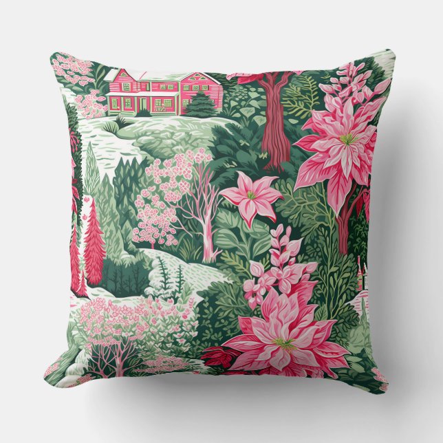 Almofada Travesseiro de inverno com floco de neve moderno - (Frente)