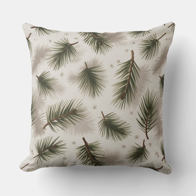 Almofada Travesseiro de inverno com floco de neve moderno - (Frente)