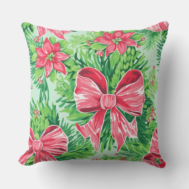 Almofada Travesseiro de inverno com floco de neve moderno - (Frente)