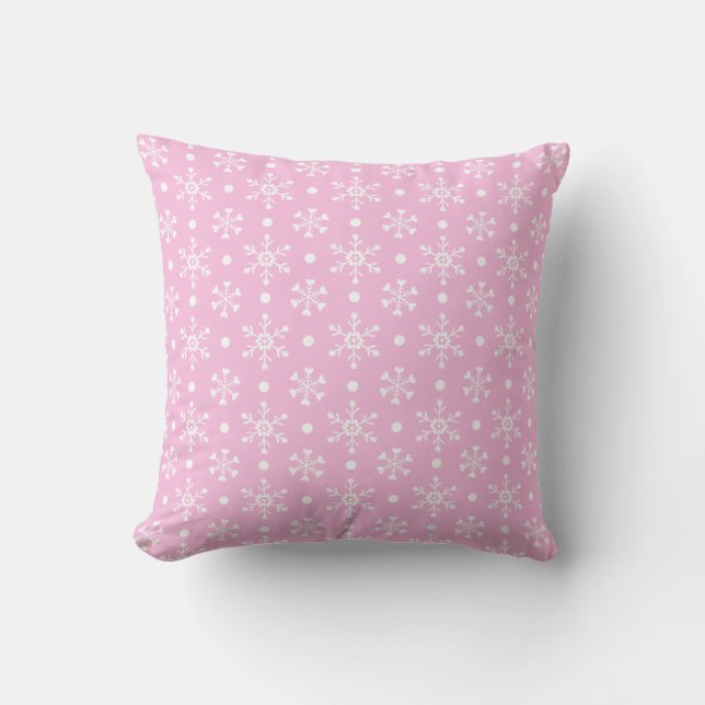 Almofada Travesseiro de inverno rosa personalizado (Frente)