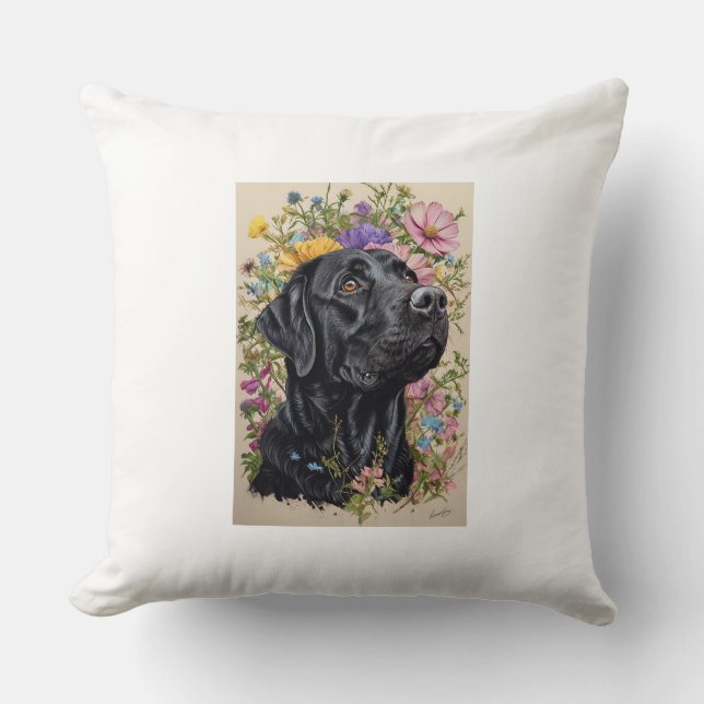 ALMOFADA TRAVESSEIRO DE LABARDORE PRETO (Frente)