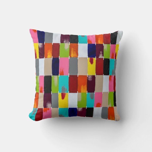 Almofada Travesseiro de Lançar de Algodão 16 x16 Quilt Mod (Frente)