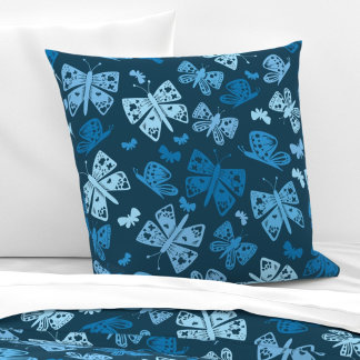 Almofada Travesseiro de lançamento borboleta azul caprichos