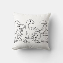 Travesseiro de Livro de Colorir de Dinossauro | De
