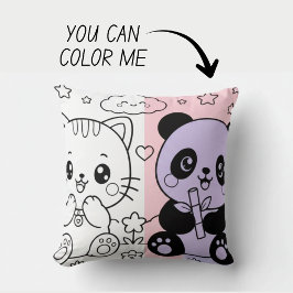 Almofada Travesseiro de Livro de Colorir Kawaii Fofo