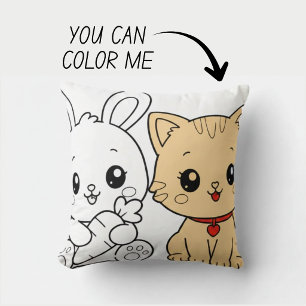 Almofada Travesseiro de Livro de Colorir Kawaii Fofo