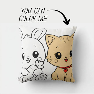 Almofada Travesseiro de Livro de Colorir Kawaii Fofo