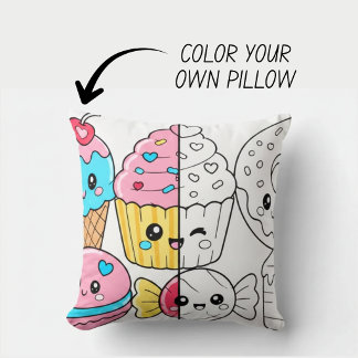Almofada Travesseiro de Livro de Colorir Kawaii Fofo