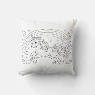 Almofada Travesseiro de Livro de Colorir Unicórnio | Decora