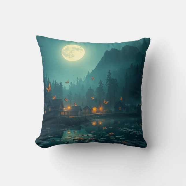 Almofada Travesseiro de local da Ilha Tropical e Noite de B (Frente)