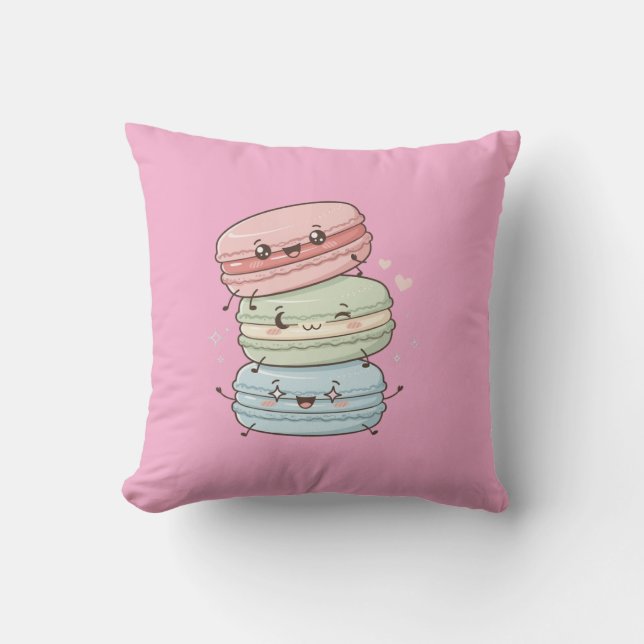 Almofada Travesseiro de Macaron Sweets Kawaii (Frente)