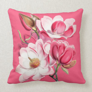 Almofada Travesseiro de Magnolias Rosa
