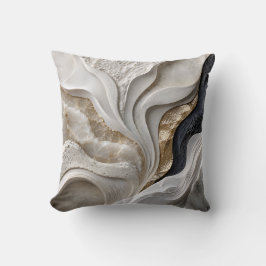 Almofada Travesseiro de Mármore Branco Abstrato Dourado | T