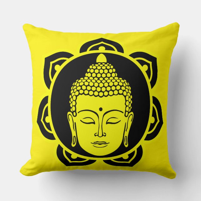 Almofada Travesseiro de Meditação de Cabeça de Buda (Frente)