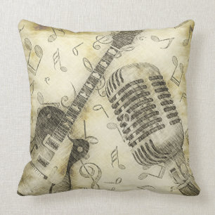 Almofada Travesseiro de Microfone de Guitarra Vintage Grung