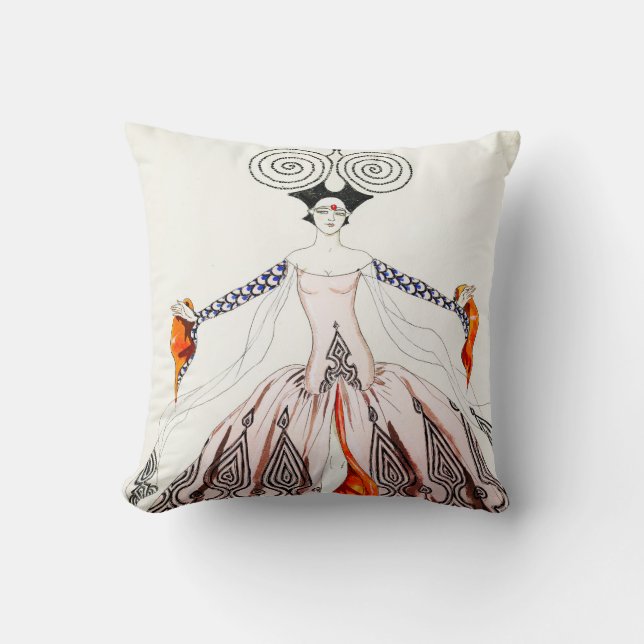 Almofada Travesseiro de Moda Georges Barbier Art Deco (Frente)