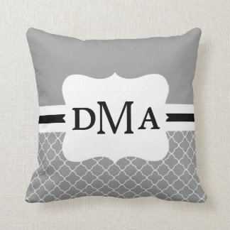 Almofada Travesseiro de Monograma de Quatrefoil Moderno Qua