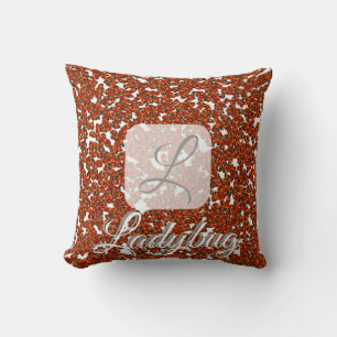Almofada Travesseiro de monograma personalizado Ladybug