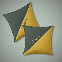 Almofada Travesseiro de Monograma Verde de Duas Tonalidades