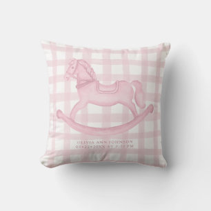 Almofada Travesseiro de Nascimento de Garota-Bebê Rosa Ging