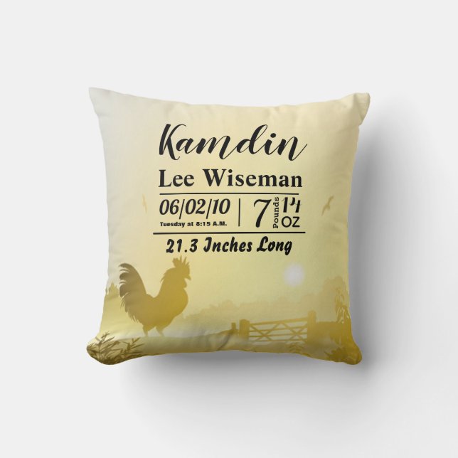 Almofada Travesseiro de Nascimento Personalizado Contagem d (Frente)