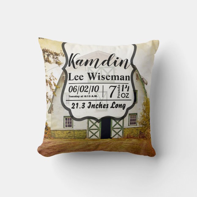 Almofada Travesseiro de Nascimento Personalizado Prureza do (Frente)