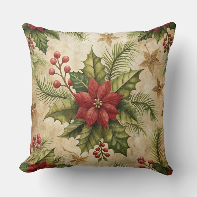Almofada Travesseiro de natais vintages - Design de feriado (Frente)