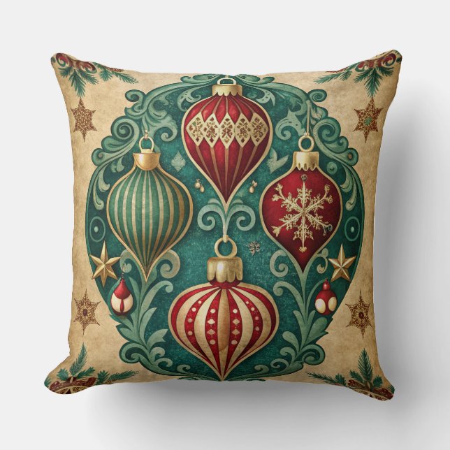 Almofada Travesseiro de natais vintages - Design de feriado (Frente)