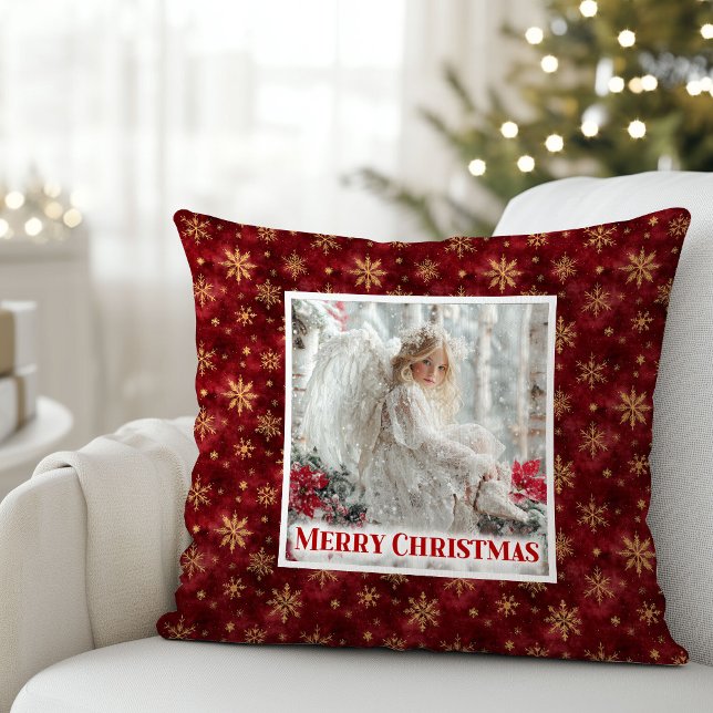 Almofada Travesseiro de Natal Anjo Vintage Frosty Presente (Frosty Vintage Angel Christmas Gift Pillow)