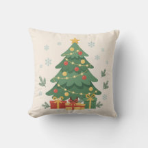 Travesseiro de Natal Árvore de Natal Decorada Pres
