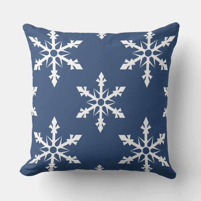 Almofada Travesseiro de Natal com Floco de Neve Azul/Verde  (Frente)