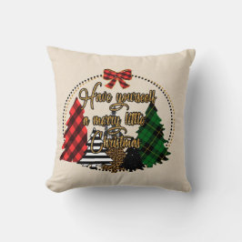 Almofada Travesseiro de Natal da xadrez de Buffalo"