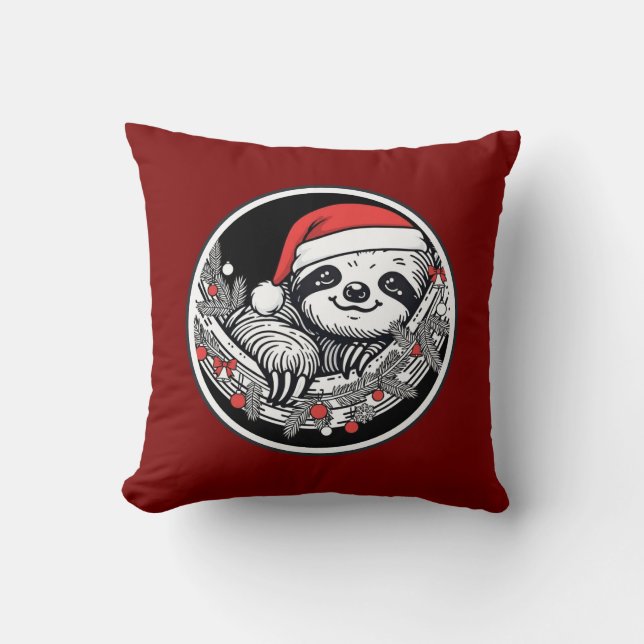 Almofada Travesseiro de Natal de Preguiça Fofa (Frente)