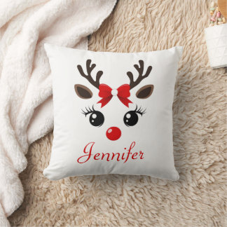 Almofada Travesseiro de Natal de Reindeer Personalizado