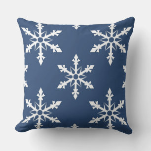 Almofada Travesseiro de Natal em Floco de Neve Azul/Verde R