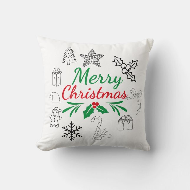 Almofada Travesseiro de Natal Fofo com Desenhos (Frente)