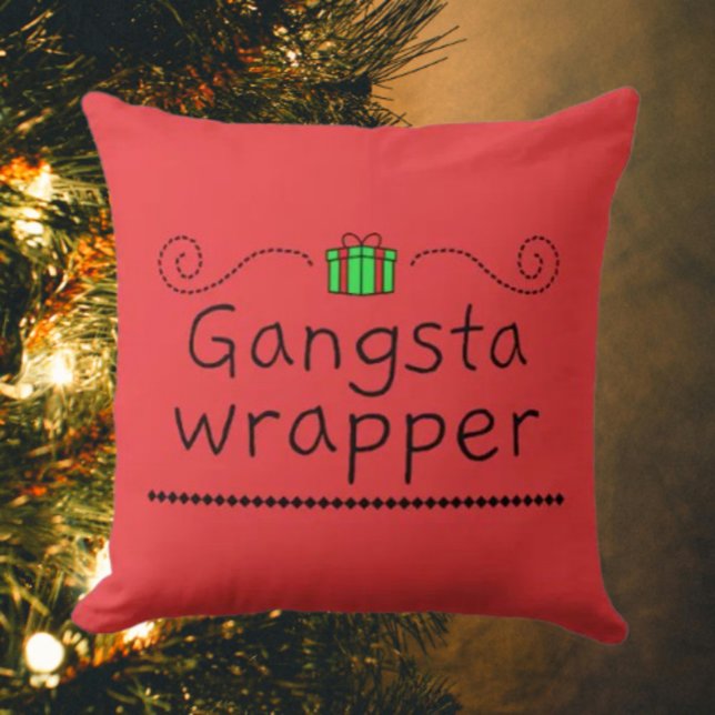 Almofada Travesseiro de Natal Gangsta Wrapper (Criador carregado)