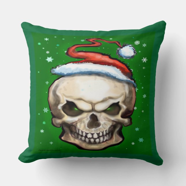 Almofada Travesseiro de Natal mau Skull (Frente)