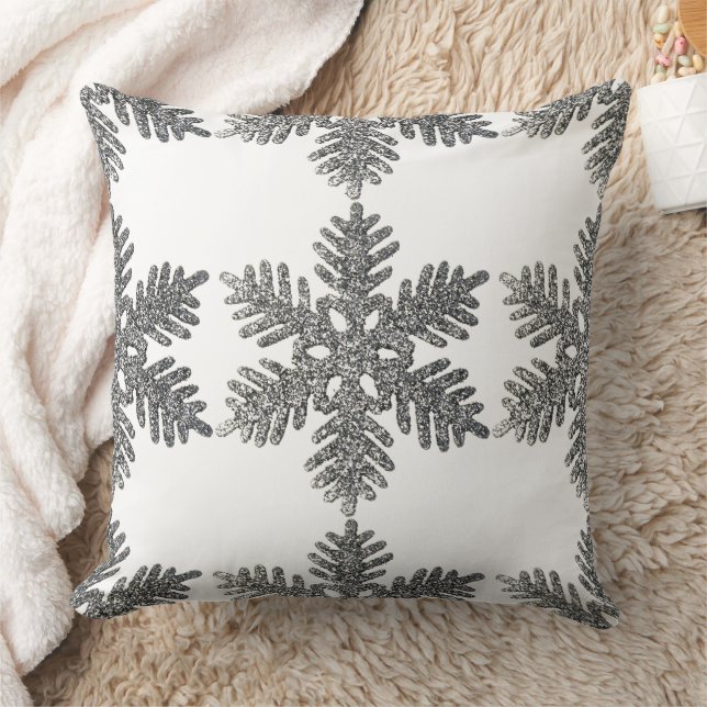 Almofada Travesseiro de Natal Silver Snowflake por Tell 3 P (Cobertor)